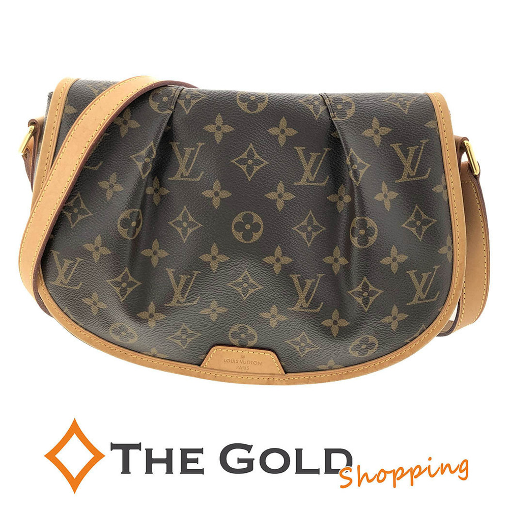 Louis Vuitton Menilmontant Monogram Canvas Shoulder Bag Brown